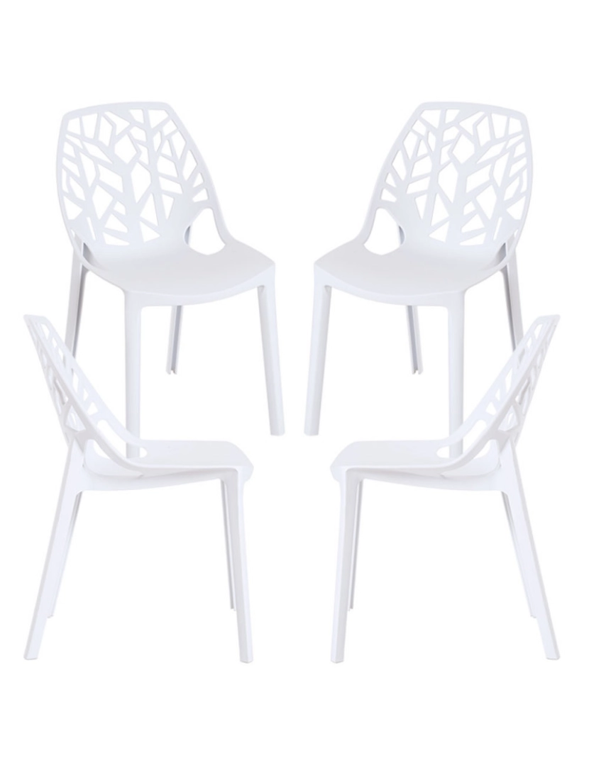 Presentes Miguel - Pack 4 Cadeiras Hissar Polipropileno - Branco
