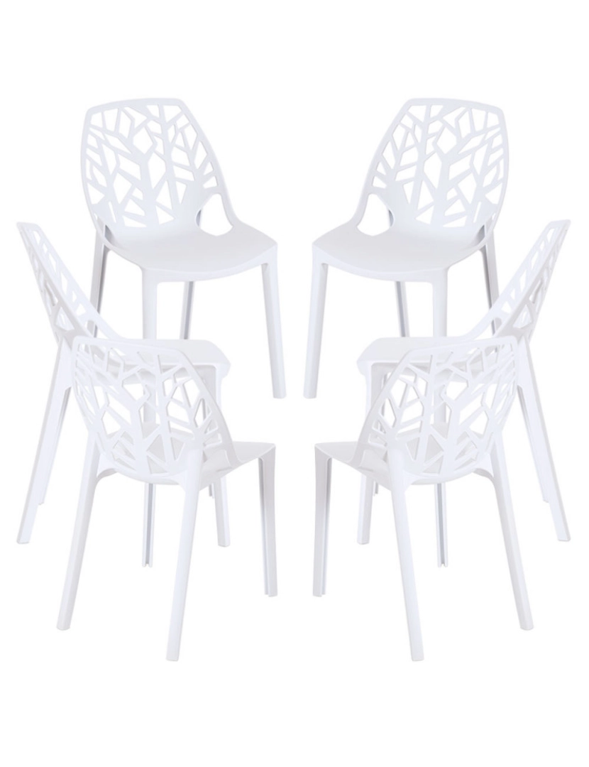 Presentes Miguel - Pack 6 Cadeiras Hissar Polipropileno - Branco