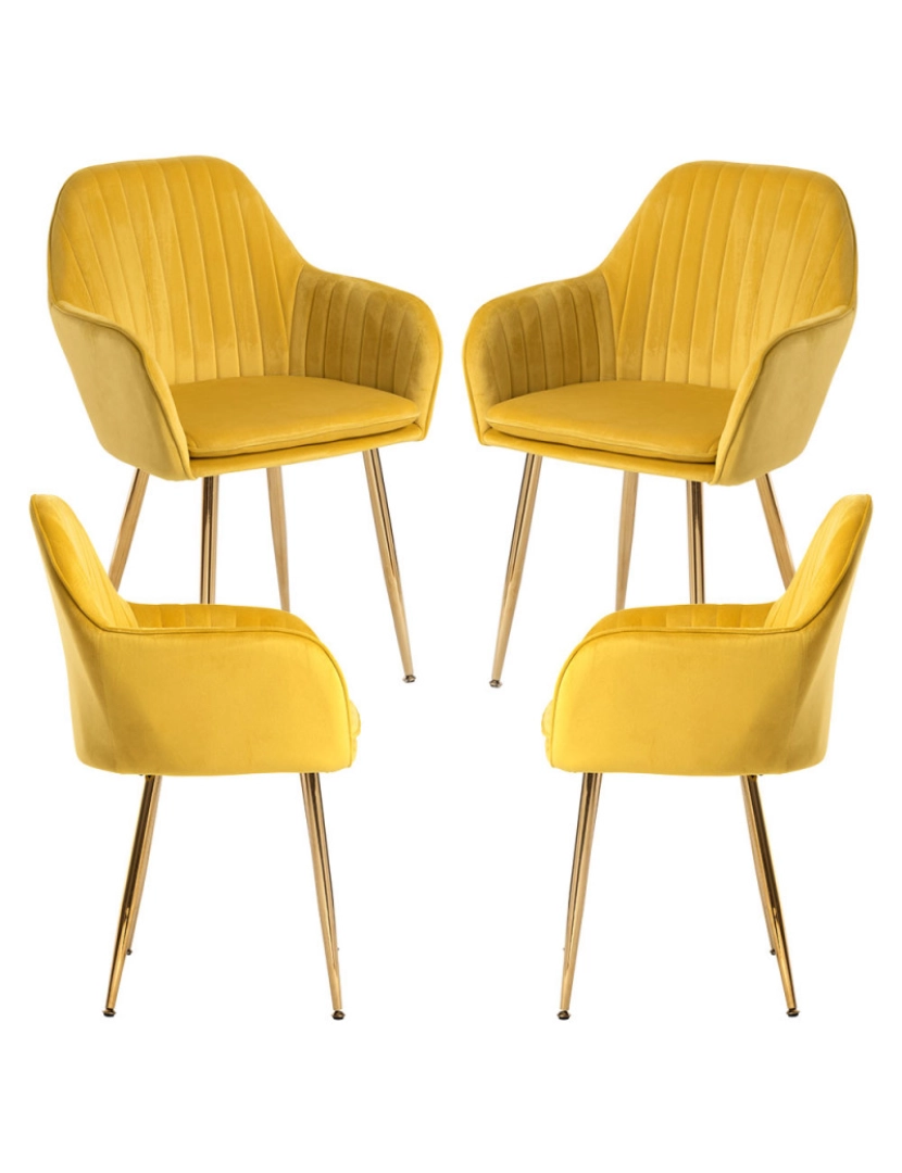 Presentes Miguel - Pack 4 Cadeiras Chic Golden - Amarelo