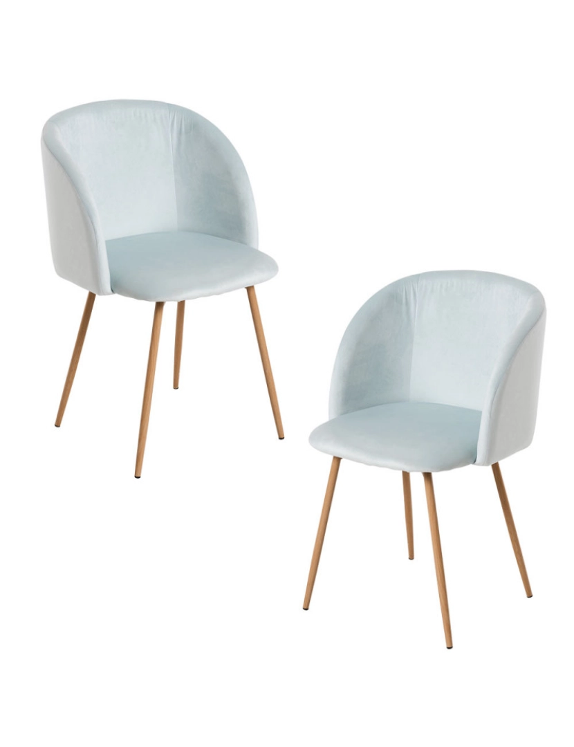 Presentes Miguel - Pack 2 Cadeiras Velt Veludo - Azul claro