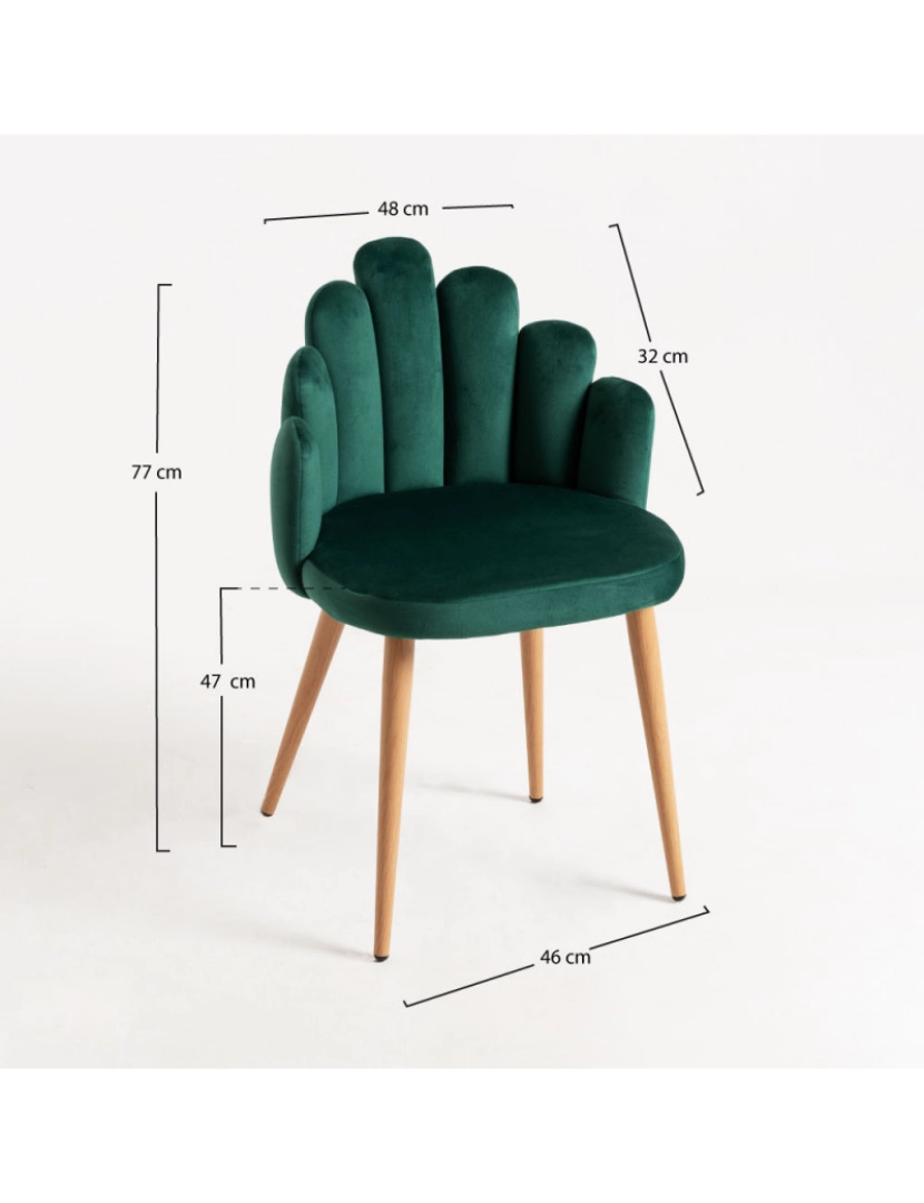 imagem de Cadeira Hand Veludo - Verde2