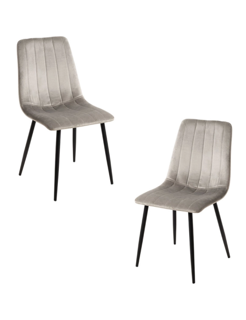 Presentes Miguel - Pack 2 Cadeiras Liny Veludo - Cinza