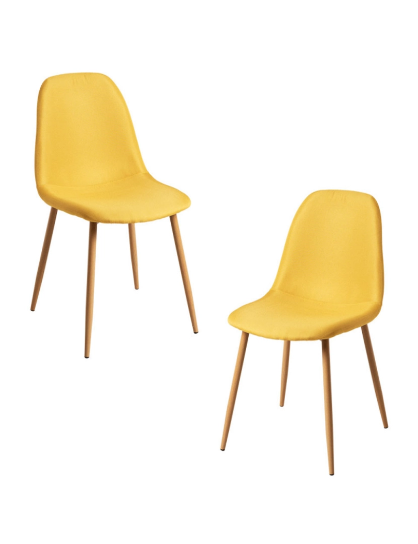 Presentes Miguel - Pack 2 Cadeiras Teok Tecido - Amarelo