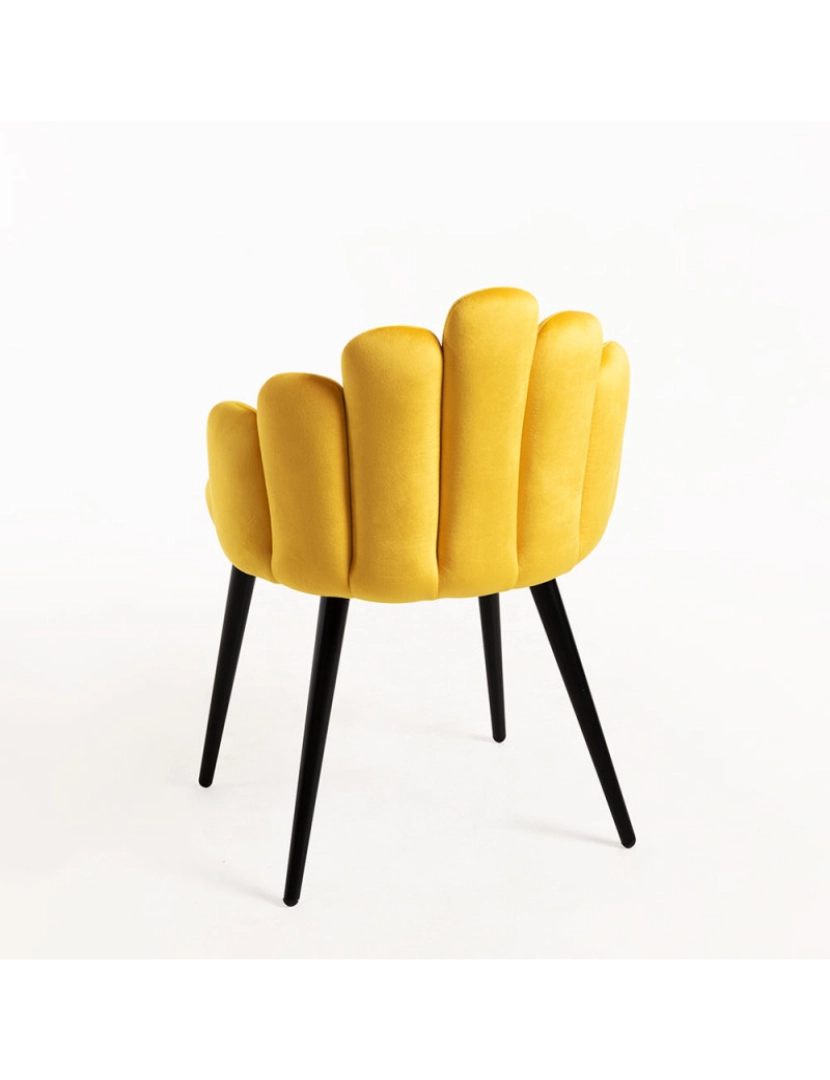 imagem de Cadeira Hand Veludo Pernas Pretas - Amarelo5