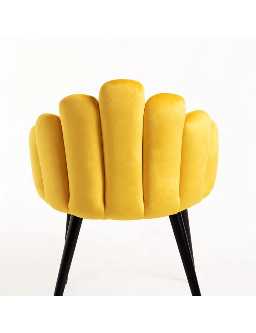 imagem de Pack 2 Cadeiras Hand Veludo Pernas Pretas - Amarelo5
