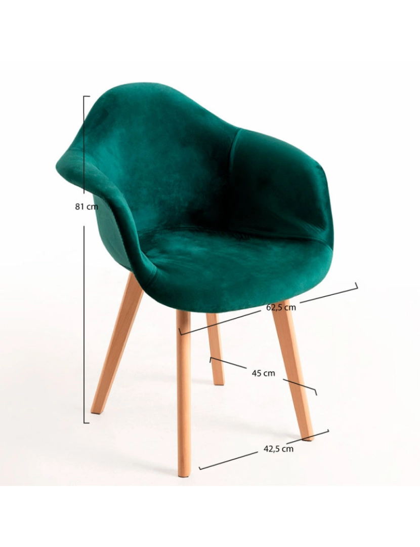 imagem de Cadeira Belu Veludo - Verde3