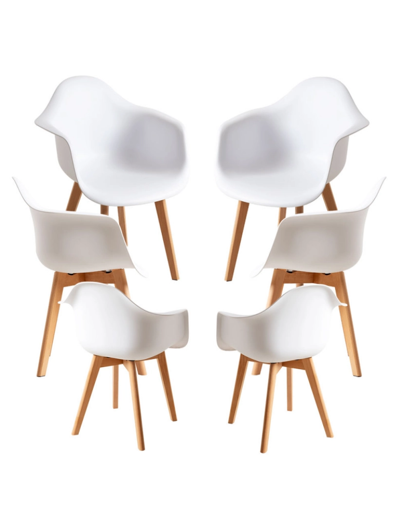 Presentes Miguel - Pack 6 Cadeiras Belu - Branco