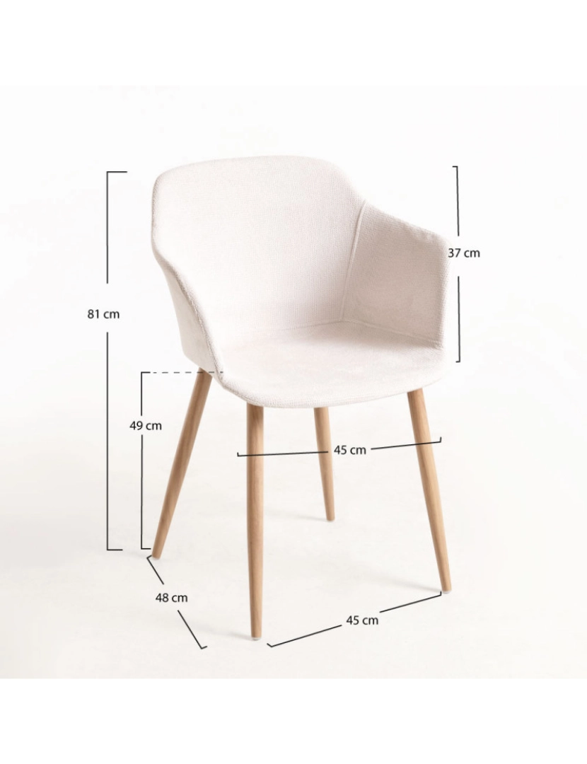 imagem de Cadeira Kivi Tecido - Branco2