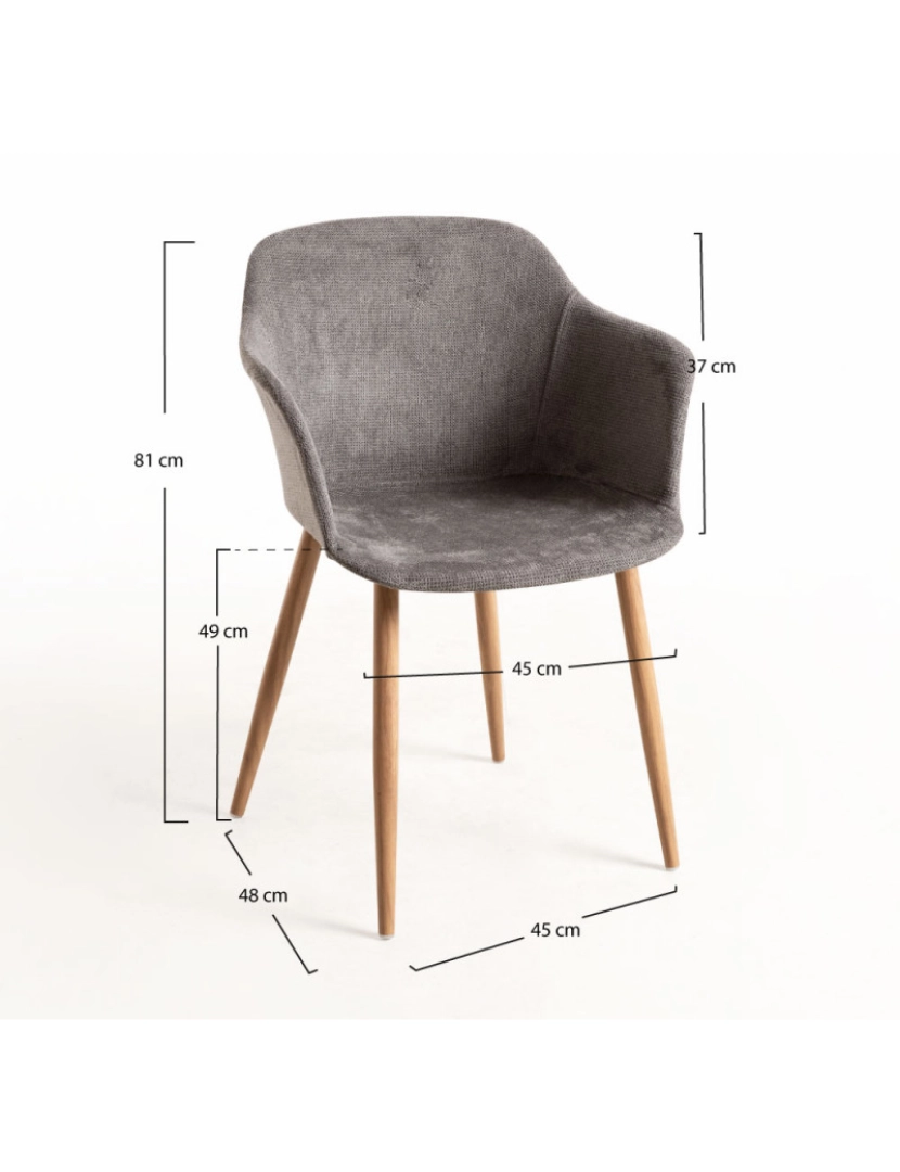 imagem de Cadeira Kivi Tecido - Cinza2