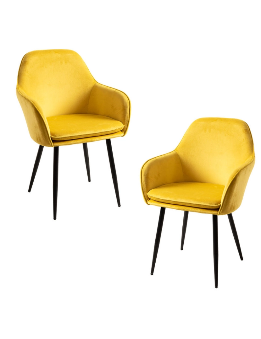 Presentes Miguel - Pack 2 Cadeiras Chic Black - Amarelo