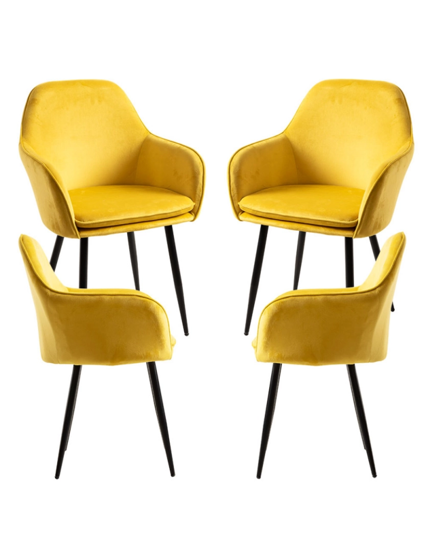 imagem de Pack 4 Cadeiras Chic Black - Amarelo1