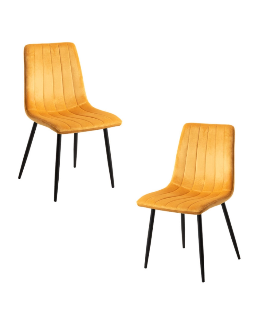 Presentes Miguel - Pack 2 Cadeiras Liny Veludo - Amarelo