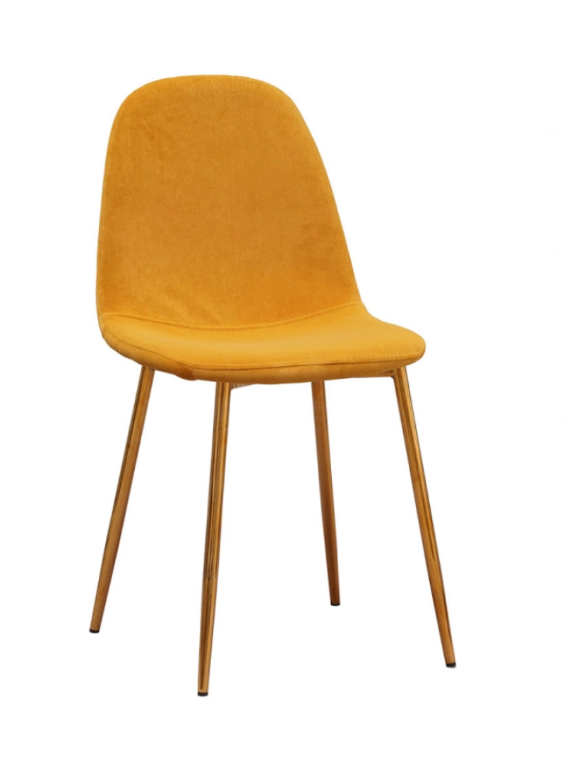 Presentes Miguel - Cadeira Golden Teok Veludo - Amarelo