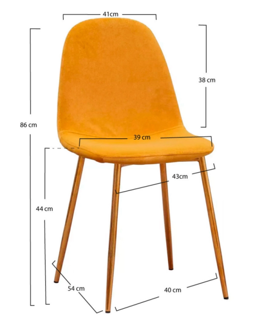 imagem de Cadeira Golden Teok Veludo - Amarelo2