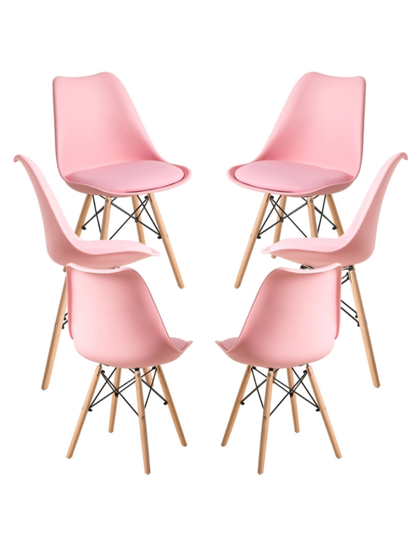 imagem de Pack 6 Cadeiras Tilsen - Rosa1