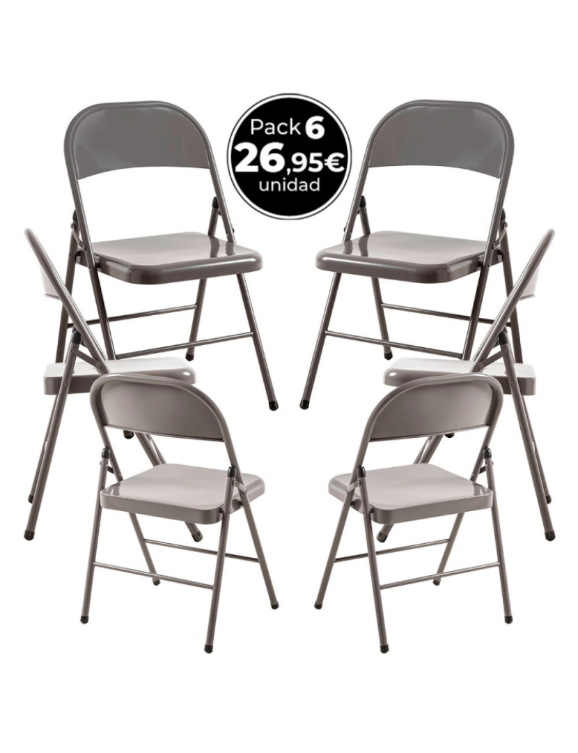 Presentes Miguel - Pack 6 Cadeiras Niza - Cinza