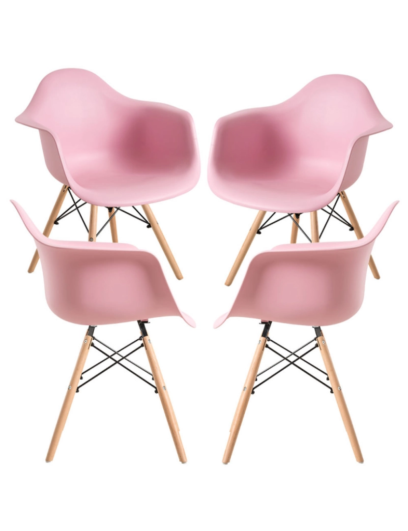 imagem de Pack 4 Cadeiras Dau - Rosa1