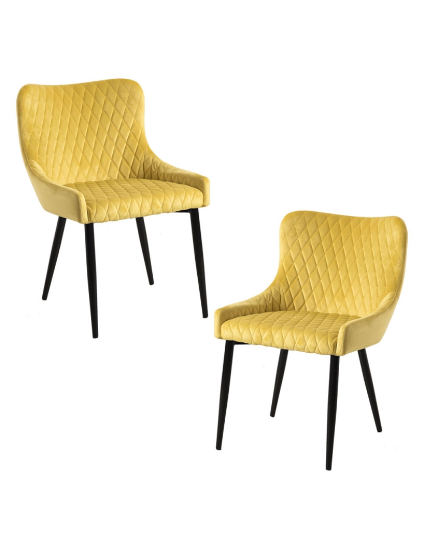 Presentes Miguel - Pack 2 Cadeiras Sanda Veludo - Amarelo