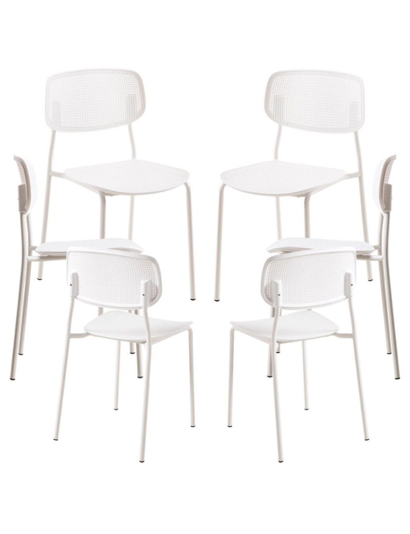 Presentes Miguel - Pack 6 Cadeiras Piki - Branco