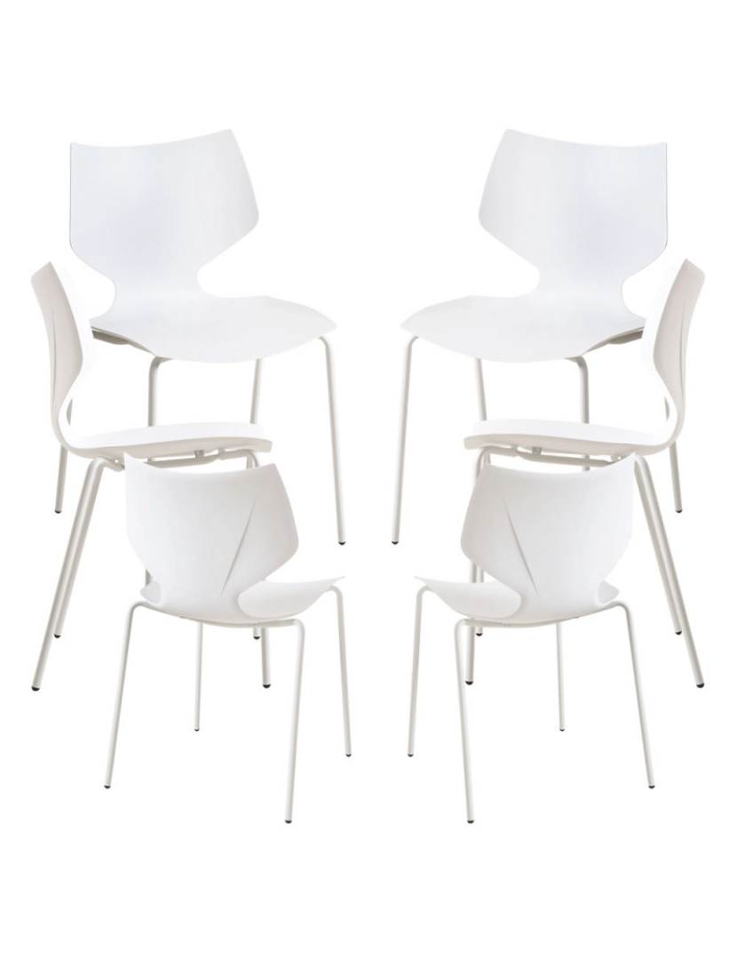 Presentes Miguel - Pack 6 Cadeiras Plecy - Branco