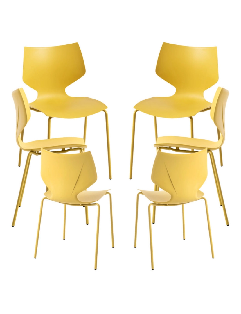 Presentes Miguel - Pack 6 Cadeiras Plecy - Amarelo