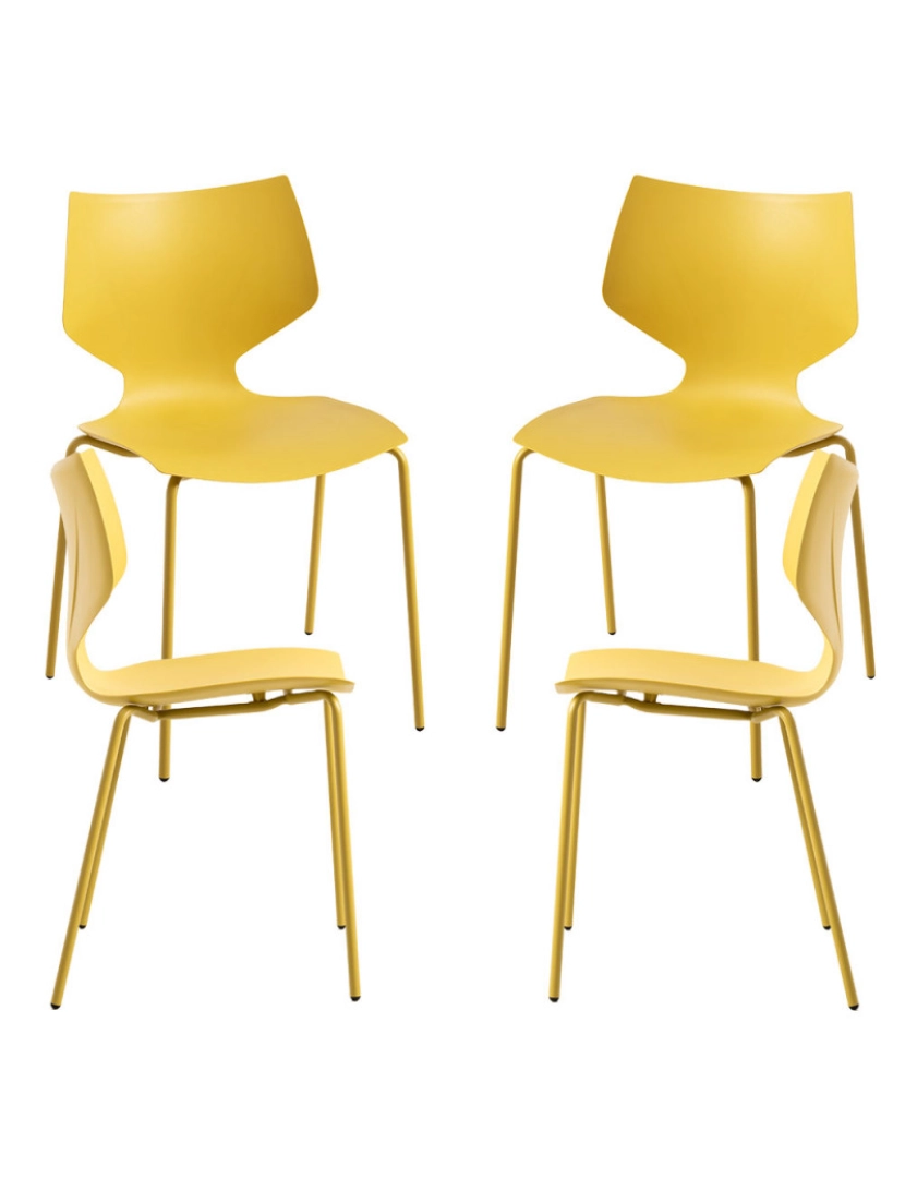 Presentes Miguel - Pack 4 Cadeiras Plecy - Amarelo
