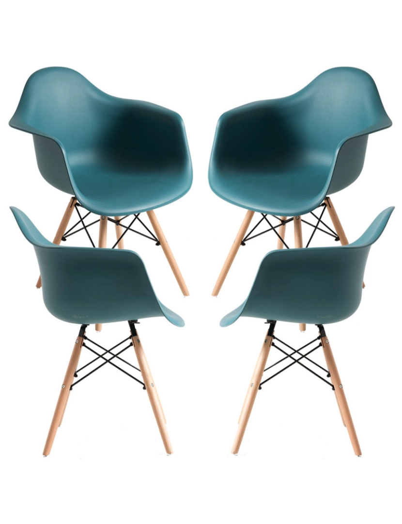 Presentes Miguel - Pack 4 Cadeiras Dau - Verde-azulado