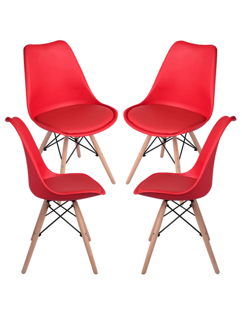 imagem de Pack 4 Cadeiras Tilsen - Vermelho1