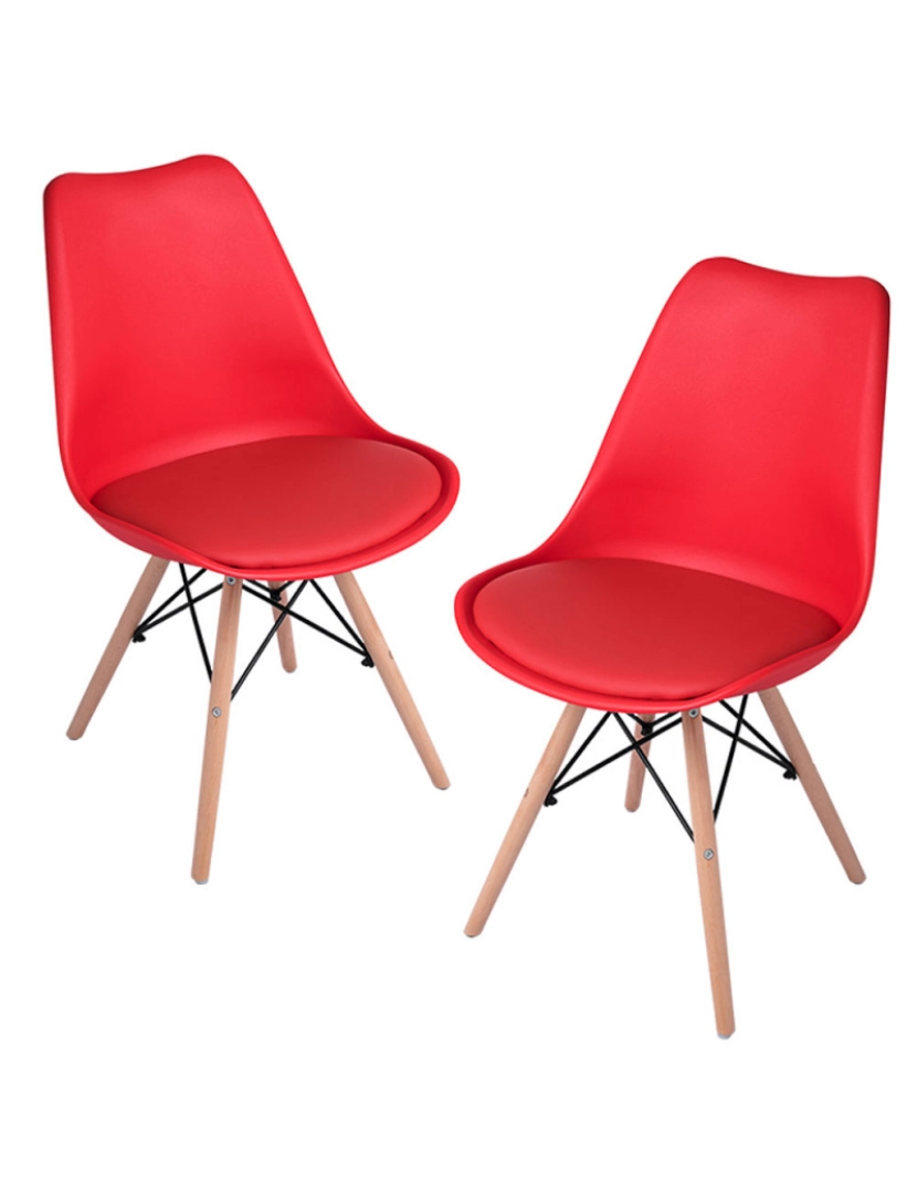 imagem de Pack 2 Cadeiras Tilsen - Vermelho1