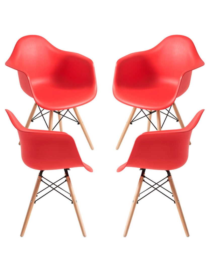 imagem de Pack 4 Cadeiras Dau - Vermelho1