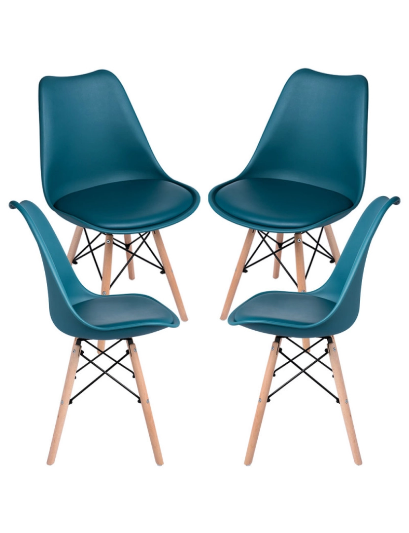 imagem de Pack 4 Cadeiras Tilsen - Verde-azulado1