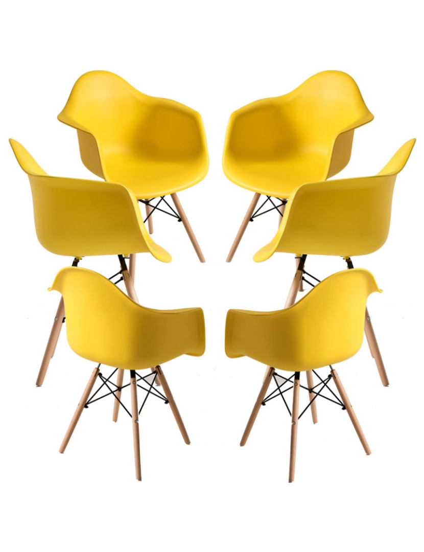 Presentes Miguel - Pack 6 Cadeiras Dau - Amarelo