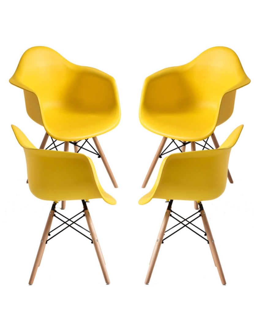 Presentes Miguel - Pack 4 Cadeiras Dau - Amarelo