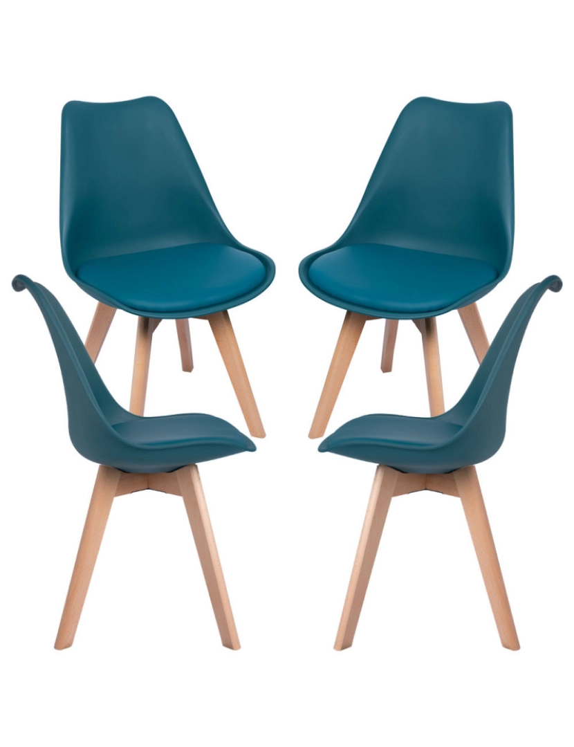 Presentes Miguel - Pack 4 Cadeiras Synk Pro - Verde-azulado