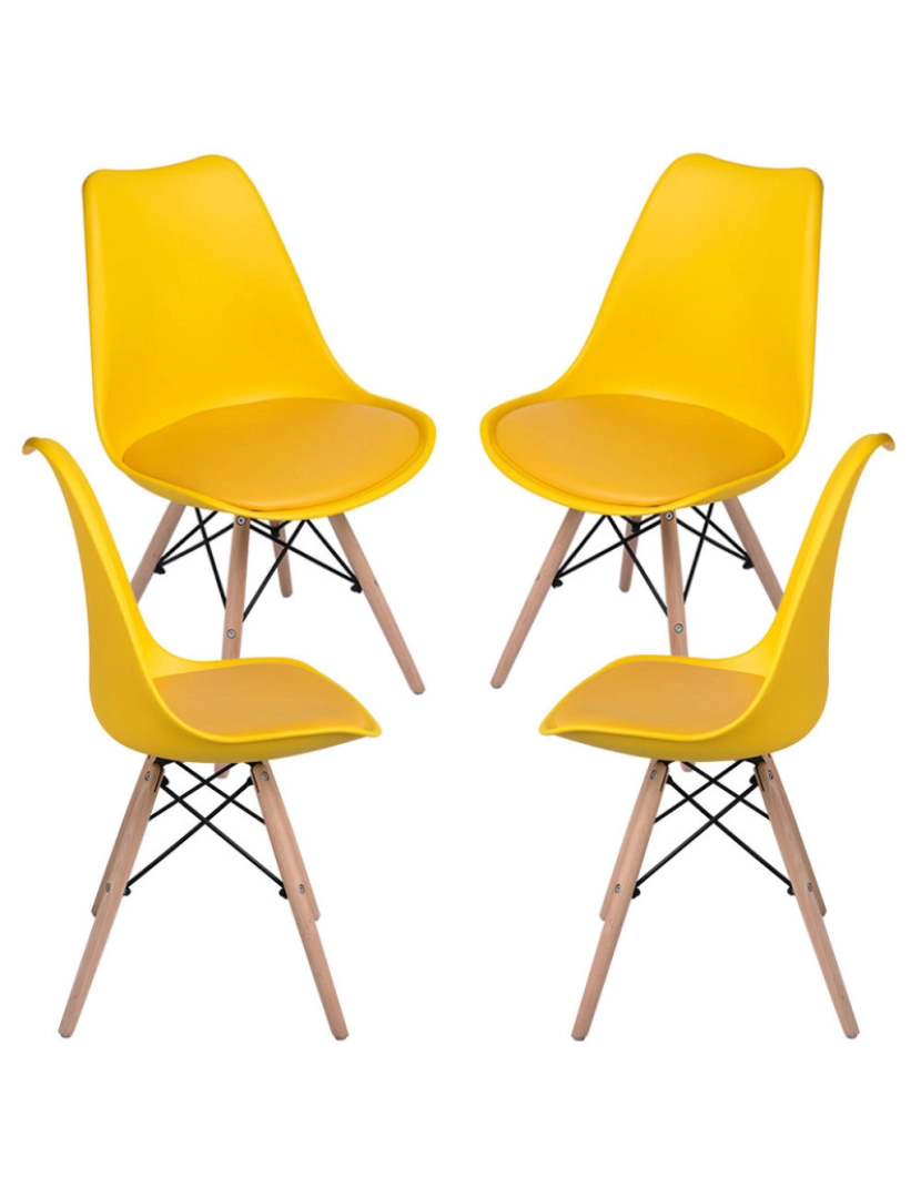 imagem de Pack 4 Cadeiras Tilsen - Amarelo1