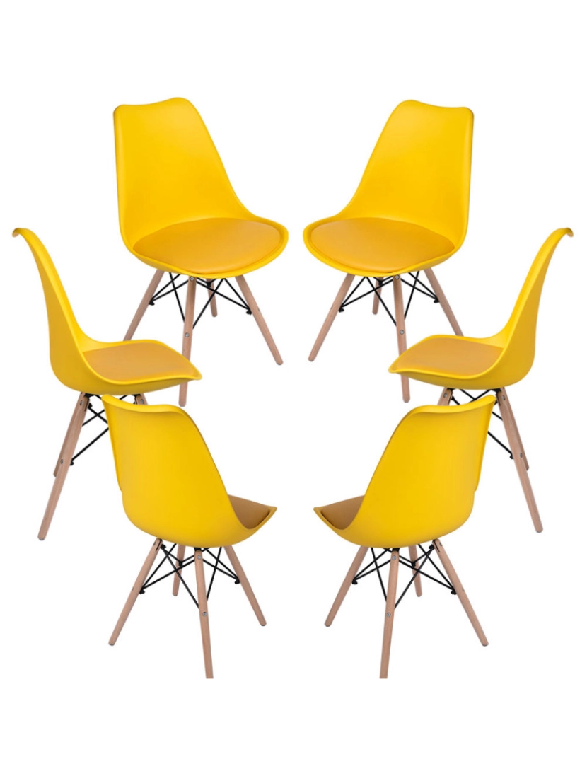Presentes Miguel - Pack 6 Cadeiras Tilsen - Amarelo