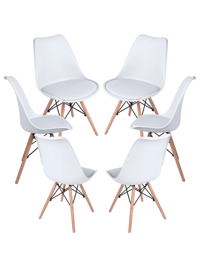imagem de Pack 6 Cadeiras Tilsen - Branco1