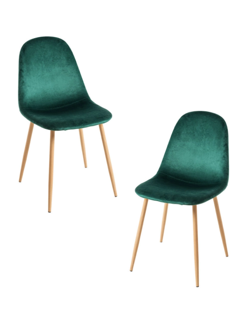 Presentes Miguel - Pack 2 Cadeiras Teok Veludo - Verde escuro