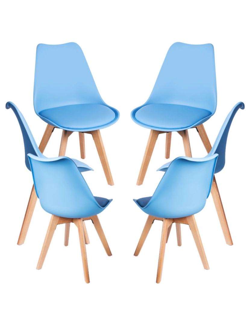 Presentes Miguel - Pack 6 Cadeiras Synk Basic - Azul claro