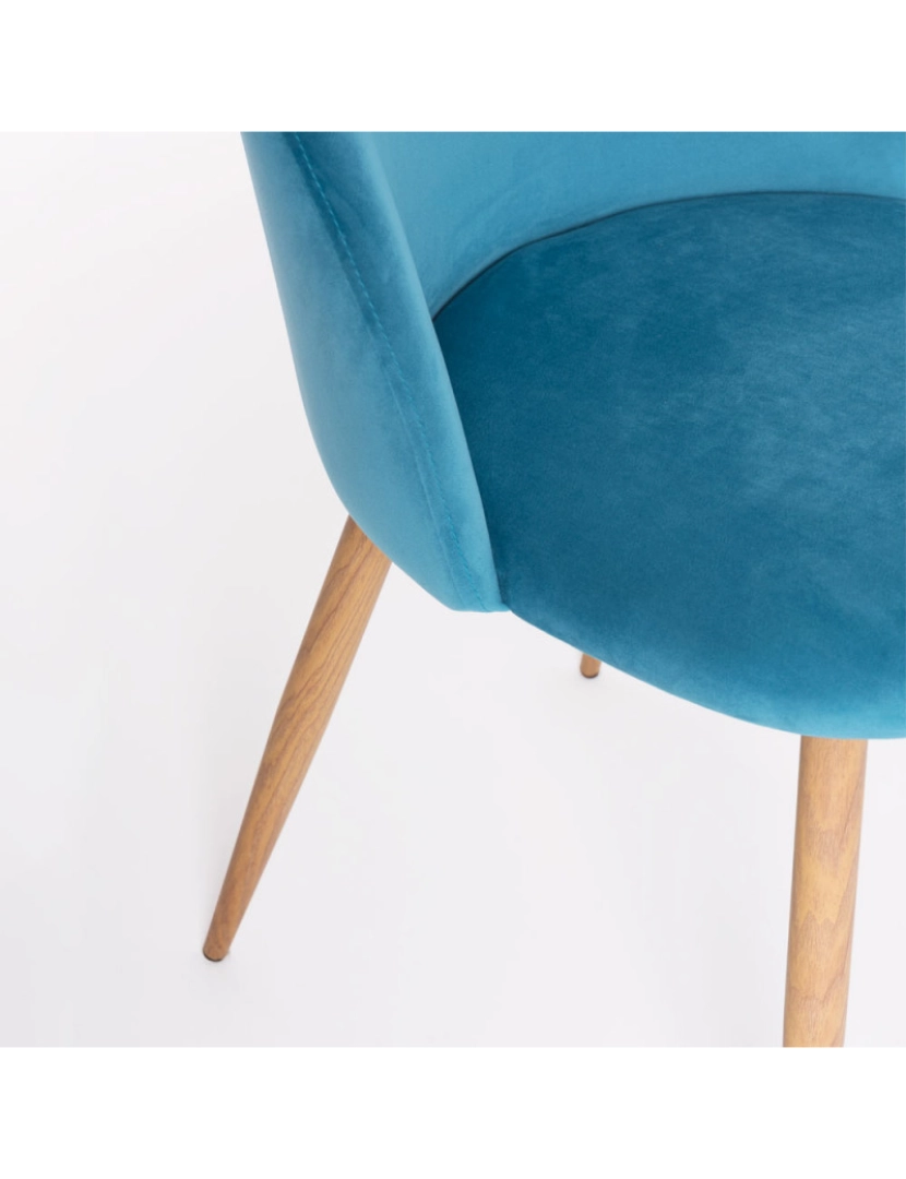 imagem de Pack 2 Cadeiras Vint Veludo - Verde-azulado4