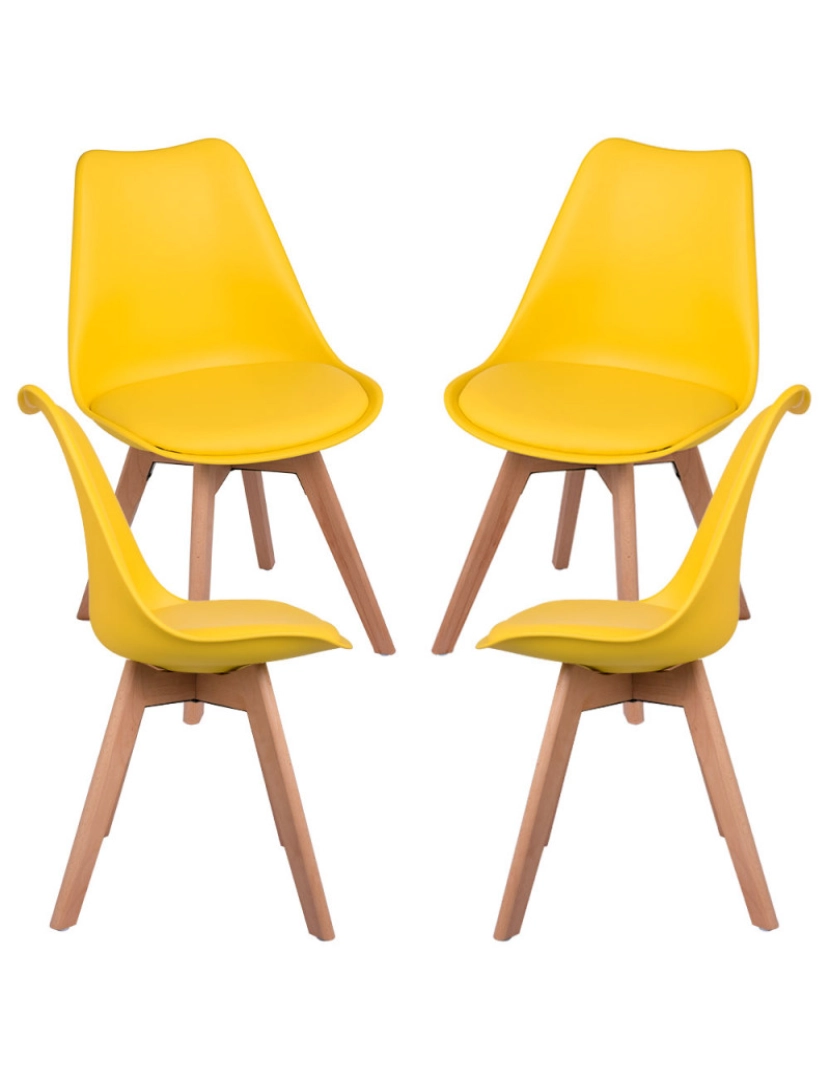 Presentes Miguel - Pack 4 Cadeiras Synk Basic - Amarelo