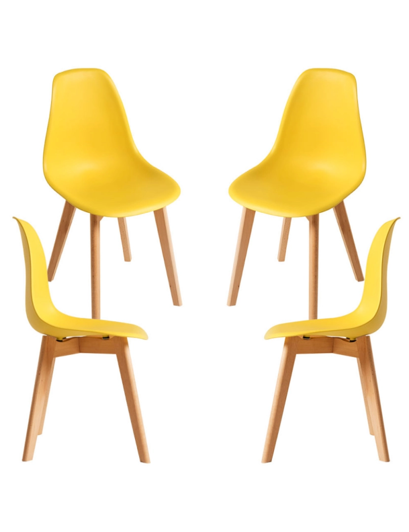 Presentes Miguel - Pack 4 Cadeiras Kelen - Amarelo