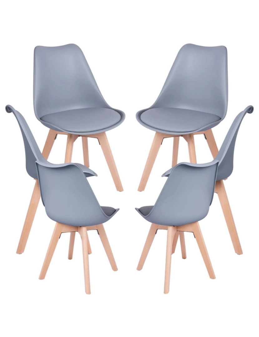 Presentes Miguel - Pack 6 Cadeiras Synk Basic - Cinza claro