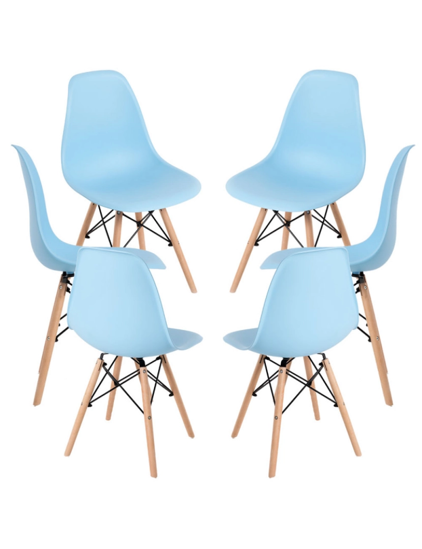 Presentes Miguel - Pack 6 Cadeiras Tower Basic - Azul claro