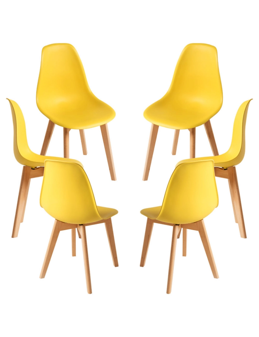 Presentes Miguel - Pack 6 Cadeiras Kelen - Amarelo