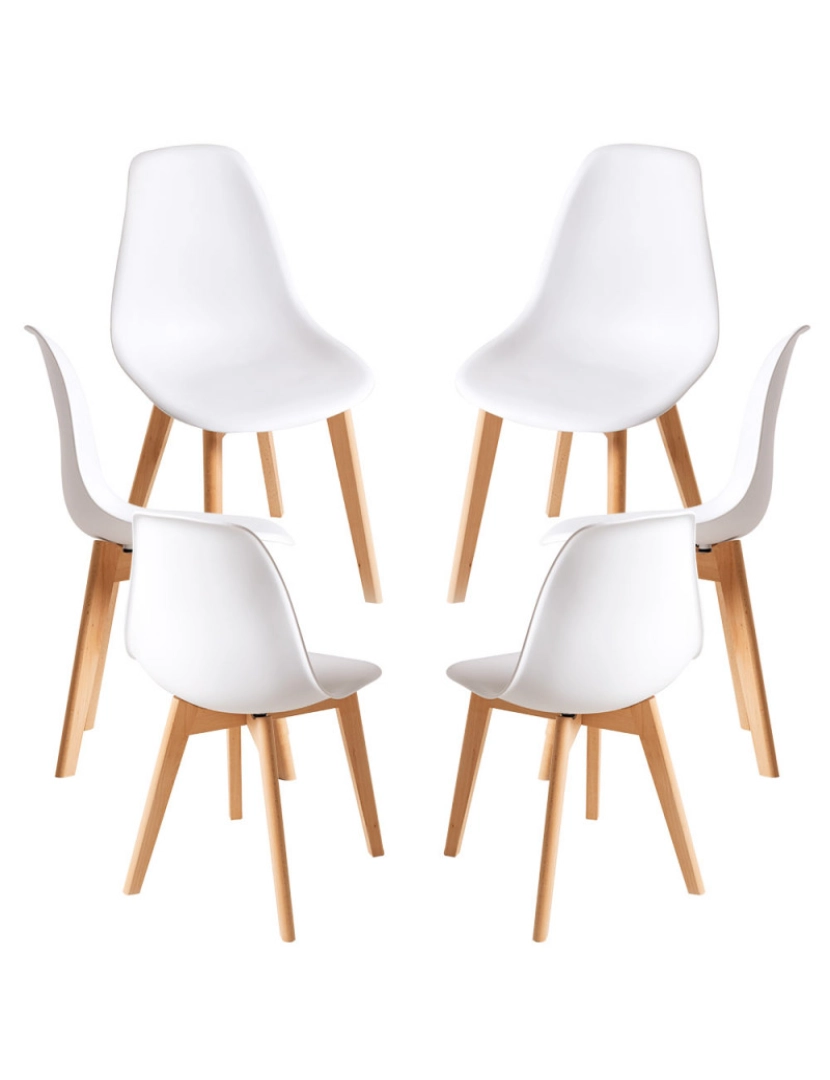 Presentes Miguel - Pack 6 Cadeiras Kelen - Branco