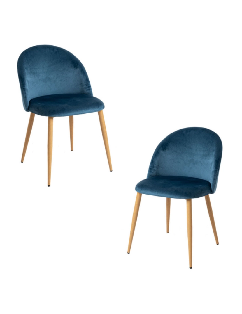 Presentes Miguel - Pack 2 Cadeiras Vint Veludo - Azul