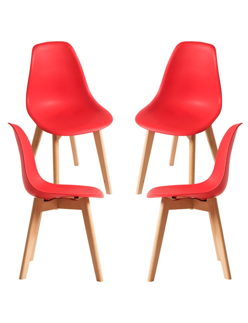 Presentes Miguel - Pack 4 Cadeiras Kelen - Vermelho