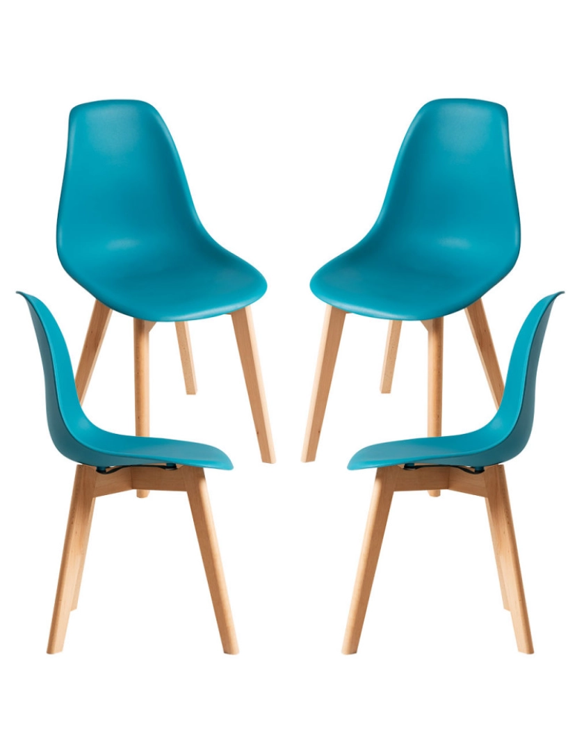 Presentes Miguel - Pack 4 Cadeiras Kelen - Verde-azulado