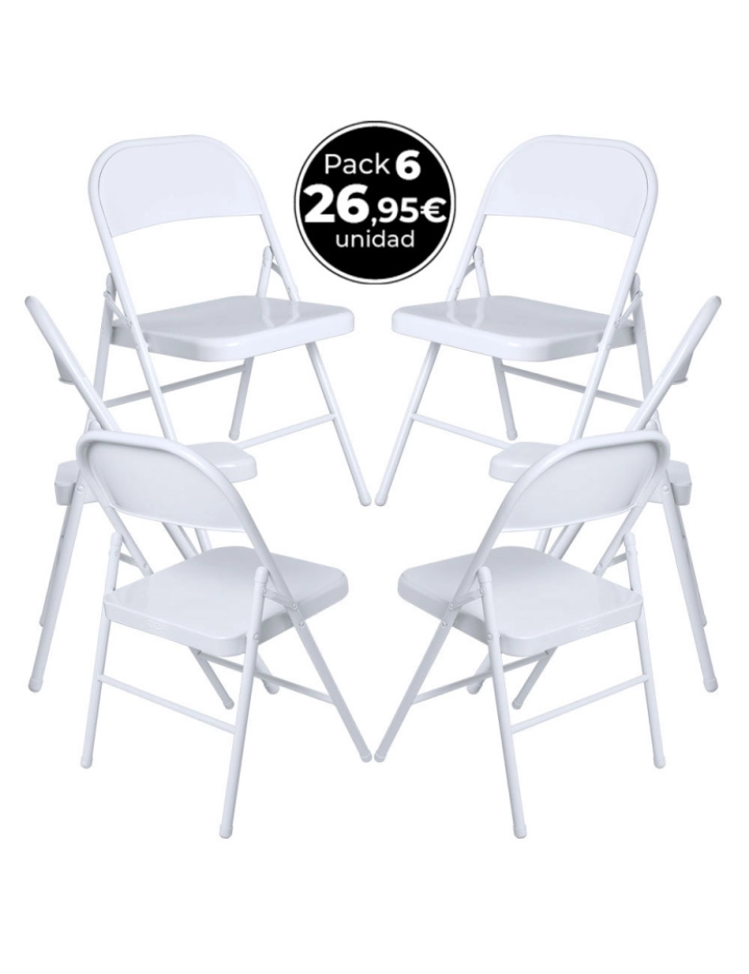 Presentes Miguel - Pack 6 Cadeiras Niza - Branco
